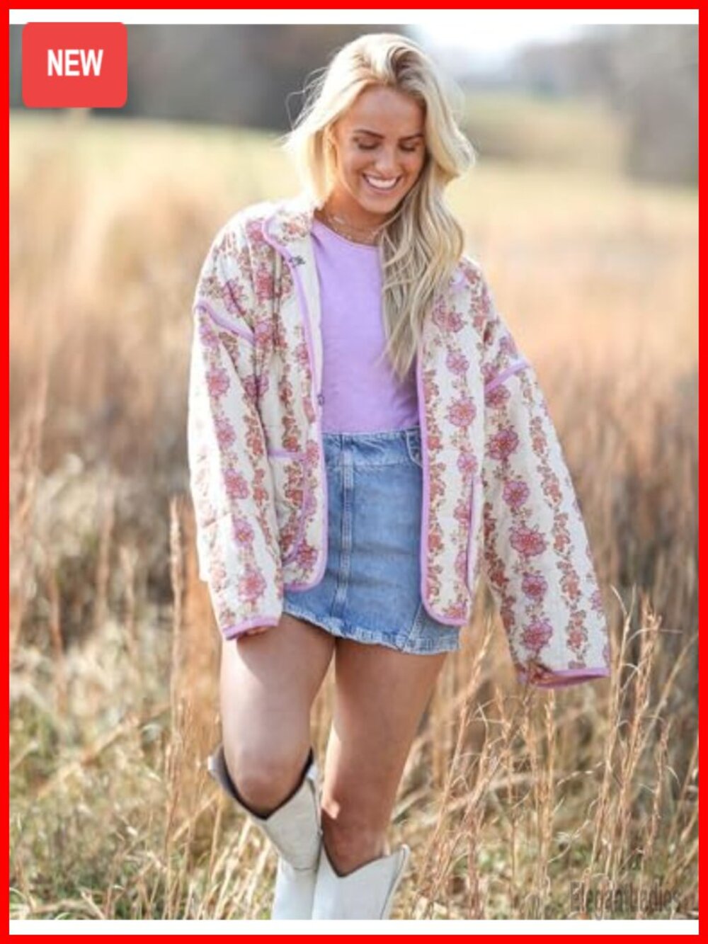 Cropped Puffer Jacket Vintage Floral Print Open Front Lightweight Short Quilted - Picture 3 of 6